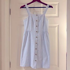 J.crew blue and white seersucker dress. Size 0